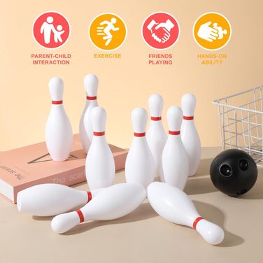 Набір для гри в боулінг для дітей, пластикові кеглі 15 см для використання в приміщенні та на вулиці, сприяє координації рук і очей та спортивним навичкам
