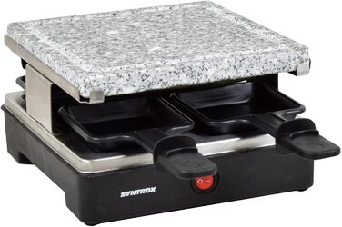 Раклет Syntrox Germany RAC-600W-Brienz з пластиною для гриля з антипригарним покриттям і пластиною з натурального каменю (гарячий камінь)
