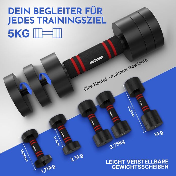 Гантелі NEOLYMP Adjustable Dumbbells Set - 2 x 1.75 - 10 кг