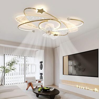 Вт світлодіодний стельовий світильник з регулюванням яскравості, стельовий вентилятор зі світлодіодним підсвічуванням, регульовано