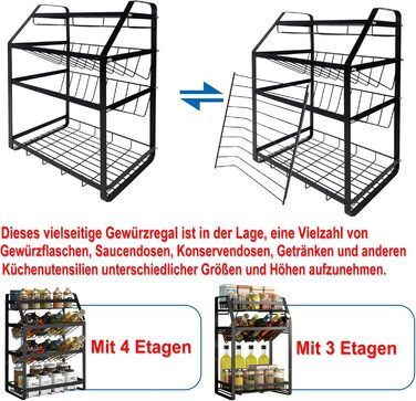 Рівнева підставка для спецій з нержавіючої сталі, органайзер, система зберігання спецій, кухонний тримач для спецій, нахил 45, кухонна полиця для пляшечок зі спеціями, банок, пляшечок з олією, 53x35x20 см, тип A, 4-