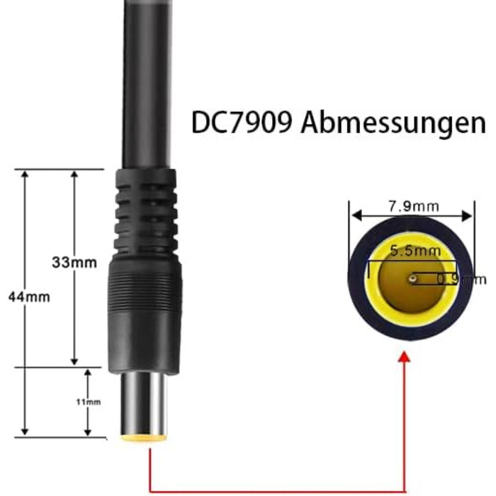 Подовжувач постійного струму iHaospace, кабель DC7909 від тата до 2 разів постійного струму 8 мм гніздо, кабель постійного струму Y сонячна батарея 200 см, сумісний із Jackery Explorer Powerstation SolarSaga