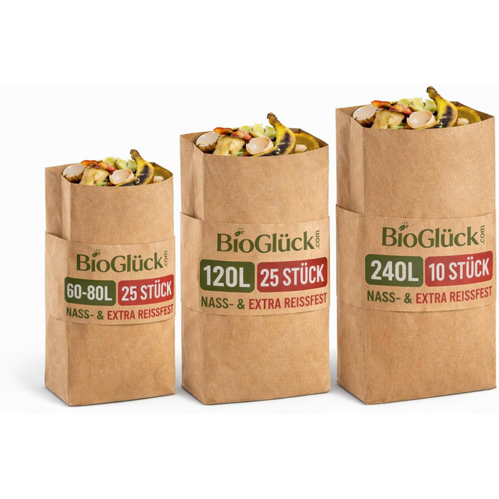 Паперові пакети BIOGLCK 240 л 10 шт. Спеціально розроблені для сміттєвих баків об&39ємом 240 літрів Стійкі до розривів для комерційних, промислових, багатоквартирних будинків та прибиральних служб