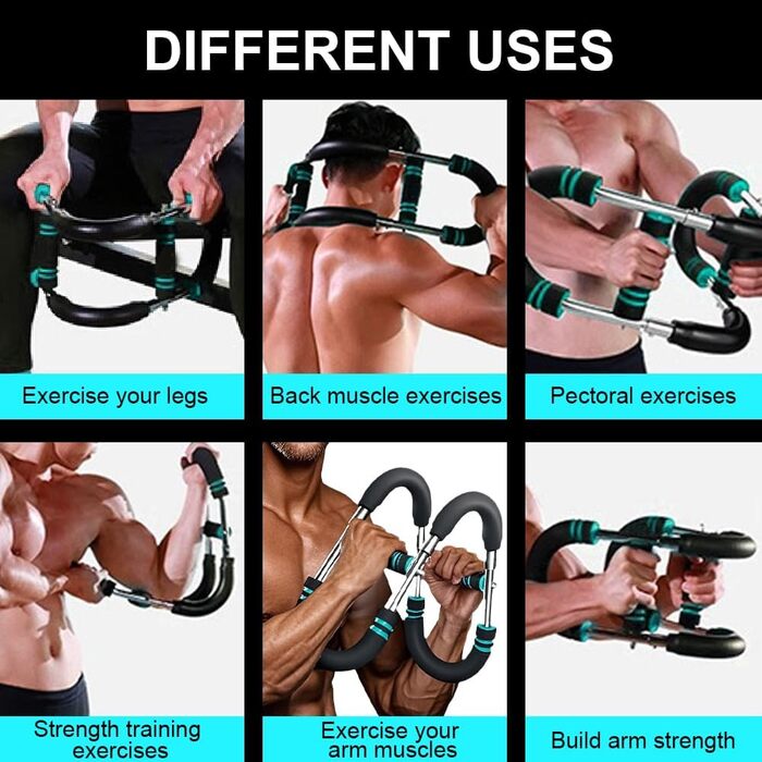 Тренажер для силових тренувань Twister Arm для чоловіків, регульований силовий еспандер Twister Bar вагою 40-100 фунтів, портативний тренажер для вправ на груди, плечі та руки з пружинним опором для силових тренувань верхньої частини тіла