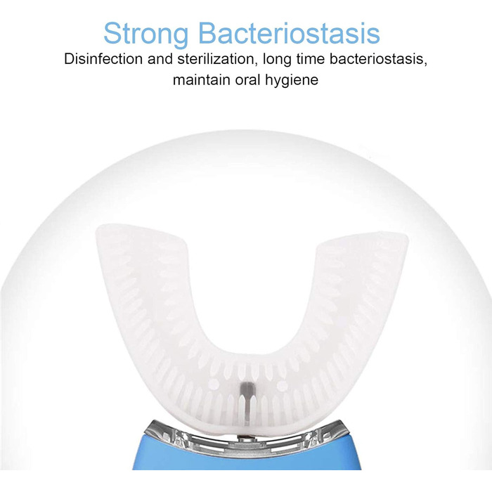 Електрична ультразвукова зубна щітка 360 Автоматична зубна щітка Повністю автоматична ультразвукова U-подібна інтелектуальна чистяча зубна щітка Дитяча зубна щітка Звукова зубна щітка бездротова (біла)