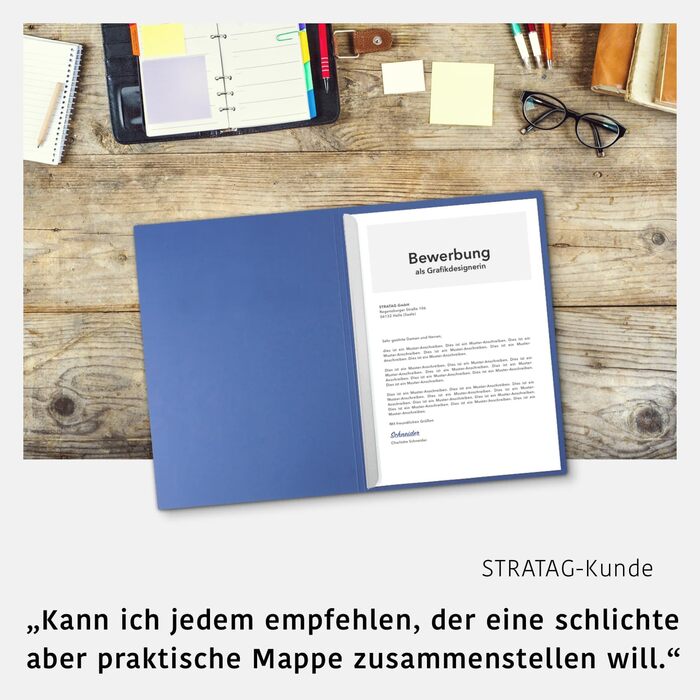 Двосекційних папок-аплікацій з 1 затискною рейкою з найкращої текстури шкіри та високоякісним тисненням APPLICATION (сині, 10 шт.) 10 шт. сині, 10