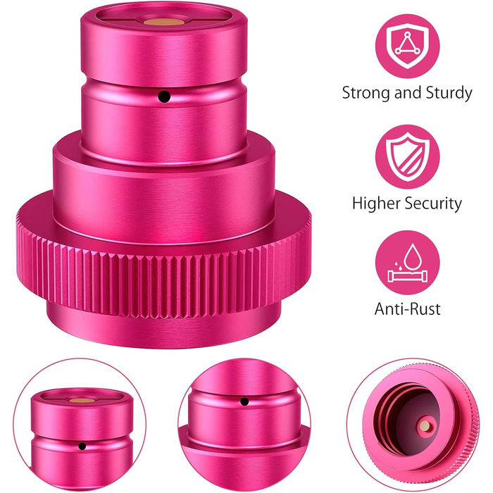 Швидкий адаптер WOKICOR CO2, адаптер 425 г циліндр 60 л трапецієподібна різьба TR21-4, швидкий адаптер для CO2, сумісний з Duo/Terra/Art, рожевий, легке встановлення