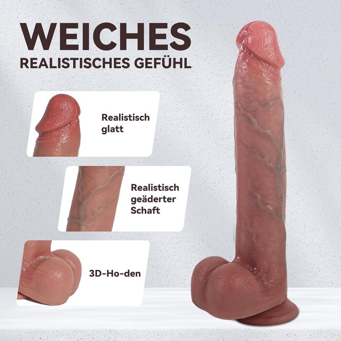 Фалоімітатор Love Sticks Realistic Dual Layer, 30 см, діаметр 4,5 см, з присоскою