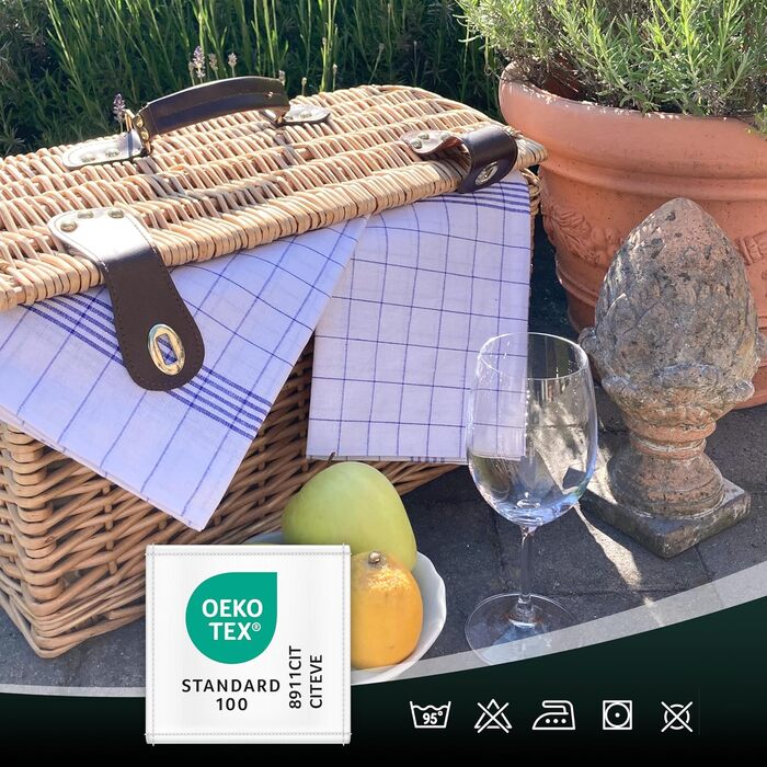 Набір з 12 напівлляних чайних рушників розміром 50x70 см - суперпоглинаючі та безворсові кухонні рушники - можна прати до 95C - у