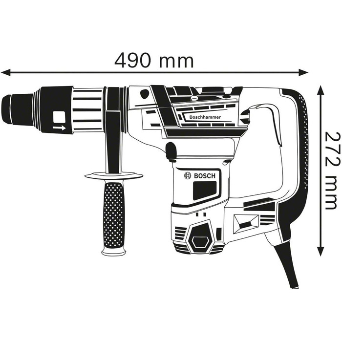 Перфоратор Bosch Professional GBH 5-40 D (SDS Plus, вкл. додаткову рукоятку, мастило, ганчірку для машини, кейс для перенесення)