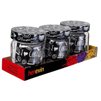 Набір банок Herevin Coffee 3х0.425 л (144357-400) (6989299) Набір банок Herevin Coffee 3х0.425 л (144357-400) (6989299)