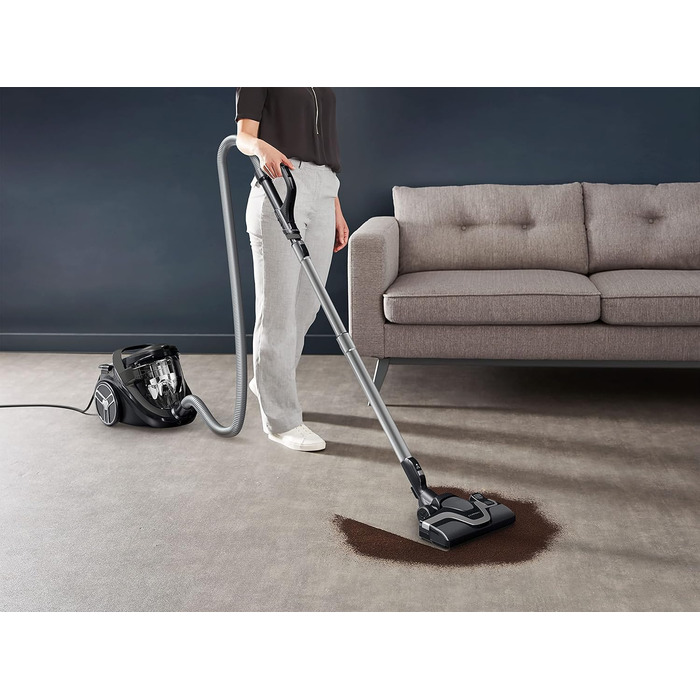 Безмішковий пилосос паркет висока потужність всмоктування низьке енергоспоживання фільтрація HEPA місткість XXL чорний Будинок та