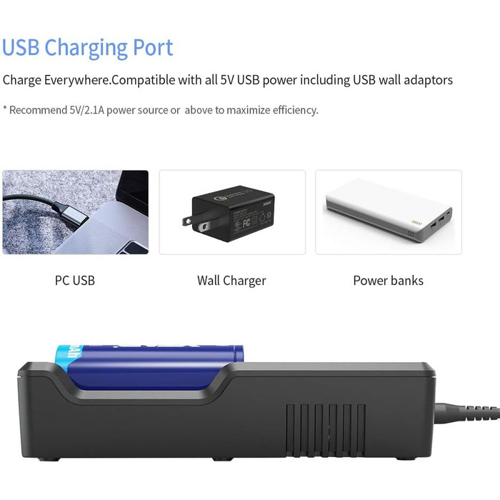 Зарядний пристрій 18650, 4 слоти. Швидкий зарядний пристрій 18650 з РК-дисплеєм, для літієвих акумуляторів-ліхтариків, що перезаряджаються, Ni-MH Ni-Cd AA AAA 10440 26650 14500 16340 18560 25500