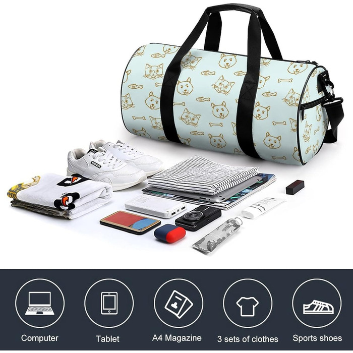 Дорожня сумка-циліндр з квітковим візерунком, спортивна сумка для чоловіків та жінок, сумка-мішок, спортивна сумка