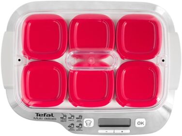 Йогуртниця Tefal YG660132 Multidelices Express, сталь, червоний, білий