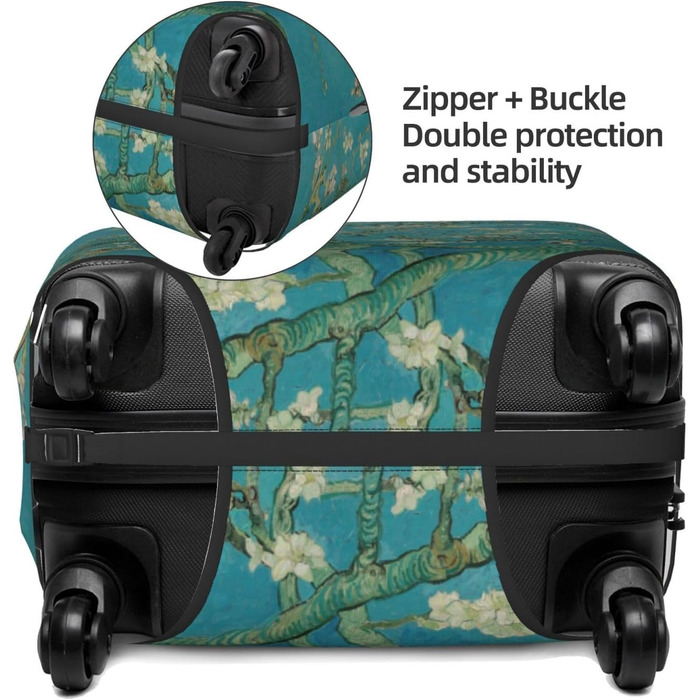 Чохол для валізи Пілотський кокпіт, захист від пилу та подряпин, квітковий принт Мигдалевий цвіт, розмір 80
