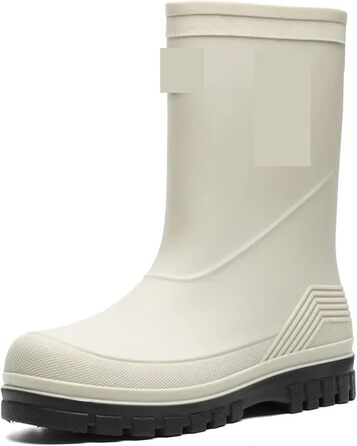 Чоловічі гумові чоботи, водонепроникні гумові чоботи, середній підйом, товста підошва, нековзні, ідеально підходять для кухні, активного відпочинку та риболовлі, чорні, розмір ЄС 40