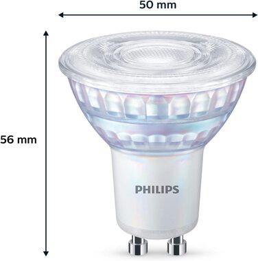 Лампи Philips LED Classic GU10 Warm Glow (50 Вт), світлодіодні плями з рефлектором із регулюванням яскравості та теплим білим світлом, енергозберігаючі лампи з тривалим терміном служби (35 Вт, 2 упаковки, Warmglow Dimmable)