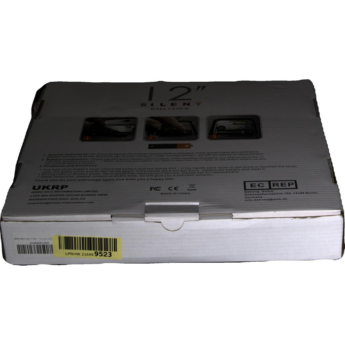 Настінний годинник Coslife 12-дюймовий безшумний барвистий настінний годинник Великий декоративний настінний годинник, що не цокає