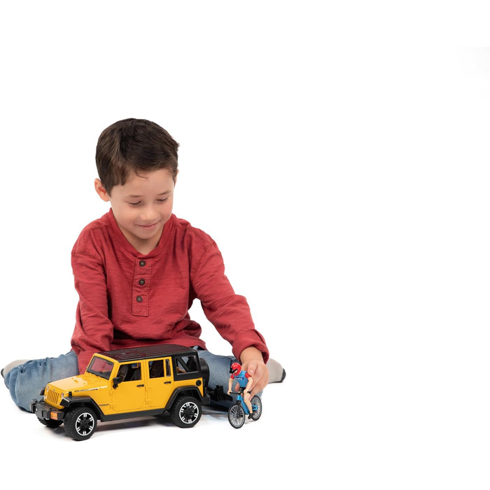 Джип Wrangler Rubicon Unlimited з гірським велосипедом і велосипедистом - 116 позашляховик велосипед іграшкова фігурка bworld, 02543 -
