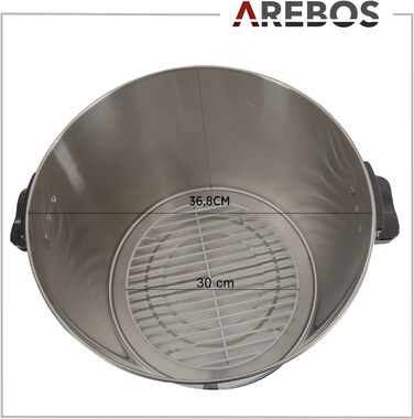 Консервуюча машина Arebos 1800 Вт Горщик для консервації 28 л з таймером, термостатом і захистом від перегріву Плавне налаштування температури 30-110 C Перемикач таймера 20-120 хв. Глінтвейн Винник Торговий автомат з гарячими напоями