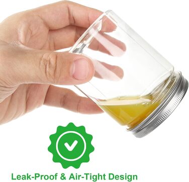 Набір із 20 пластикових контейнерів для зберігання з кришками, 250 мл, герметичні, без BPA. Прозорі, герметичні, круглі банки для зберігання з кришками для спецій, мюслі, солодощів, варення. Набір із 20 предметів - 250 мл