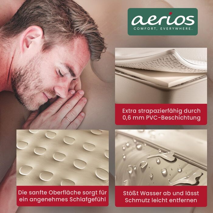 Надувний матрац для 2 осіб - Самонадувальний надувний матрац Преміальне гостьове ліжко без шнура живлення - вбудований насос USB-C - Надувне ліжко - Виберіть свій розмір зараз Бежевий двоспальний