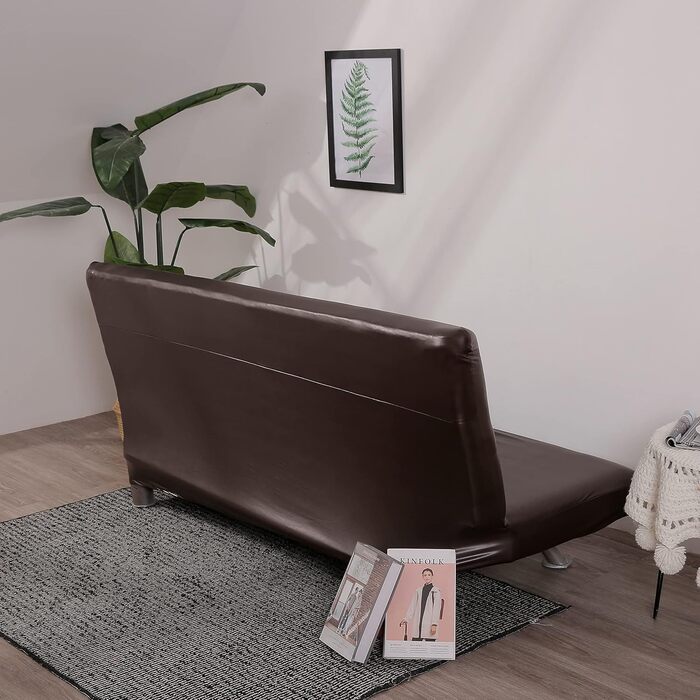 Чохол SKOAJAS Pu Leather Futon, Чохол для дивана без підлокітників без підлокітників, Водостійкий, Маслостійкий, Чохол для меблів, Чохол для ліжка дивана, Легко чиститься, для вітальні, Чохол для матраца для домашніх тварин