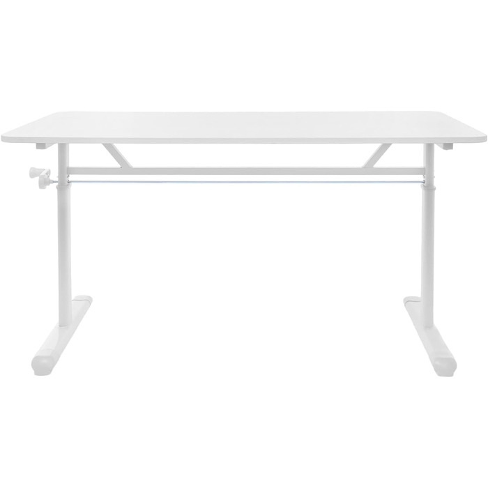 Стіл з регульованою висотою для домашнього офісу, стіл з ручним регулюванням висоти та ручкою, 120x60 см, для сидіння та стояння, вантажопідйомність до 100 кг, білий