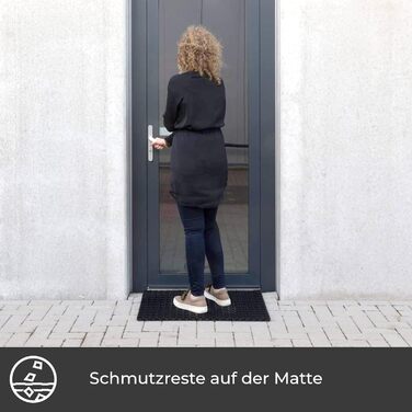 Килимок Vivol з гумовими кільцями 100x150 см, чорний - Килимок для зовнішнього використання в саду або біля задніх дверей - Гумові килимки для зовнішнього використання доступні в різних розмірах 150Д x 100Ш x 2,3Г см