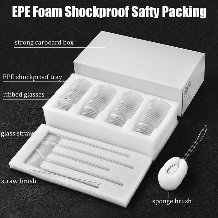 Набір коктейльних келихів ALINK з 4 шт. , келих для пива, келих для лонгдрінк, склянки для води, склянки для кави з льодом із соло