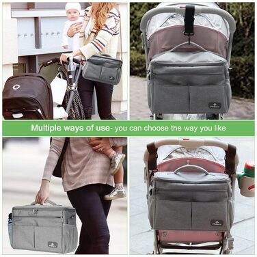 Організатор для коляски PHILORN з ізольованим підсклянником, плечовим ременем великої місткості, універсальна сумка для дитячої ко