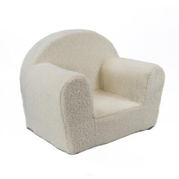 Дитяче крісло FORTISLINE Mini Plush (40x33x39 см) - М&39яке та безпечне - Крісло для немовлят та малюків, сертифіковане Oeko-TEX - М&39який дитячий диван/крісло-підголовник для дитячої кімнати, бежевий