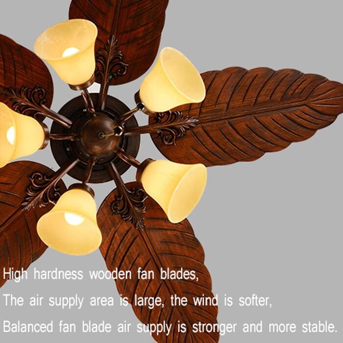 Стельовий вентилятор FAZRPIP низькопрофільний і легкий, 5 лопатей вентилятора з масиву дерева, стельові світильники з підсвічуванн