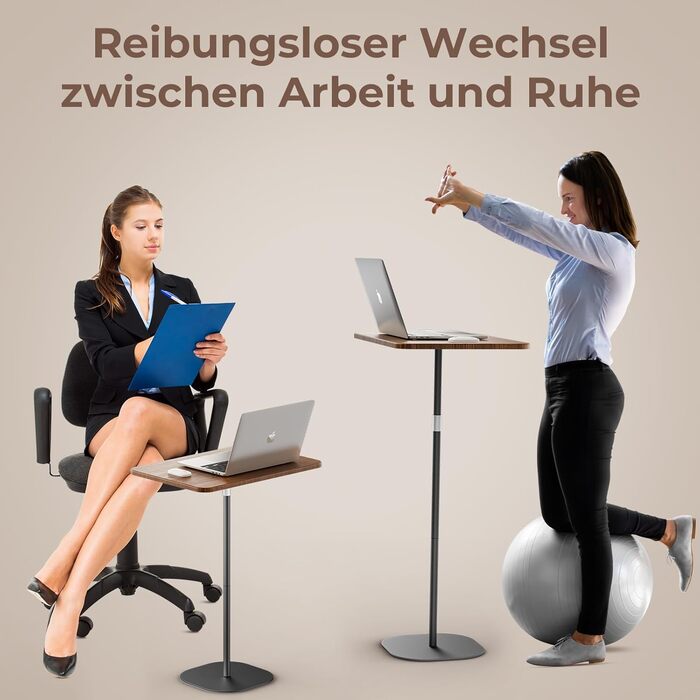 Регульований мобільний стіл для ноутбука з висотою 46-120 см. Приліжкова тумбочка для навчання, робочого столу, дивана. Чорний.