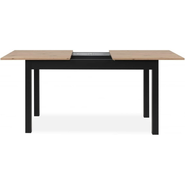 Обідній стіл Кухонний стіл Coburg 120 кольору Artisan Oak / Black, приблизно 120 x 76 x 70 см, розкладний до 160 см, 003410