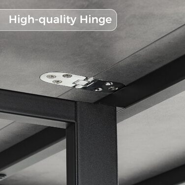 Мобільний розкладний обідній стіл Mondeer, розкладний стіл з 2 відкритими полицями для невеликих приміщень, їдальня, кухня, 140 x 80 x 75 см, сірий