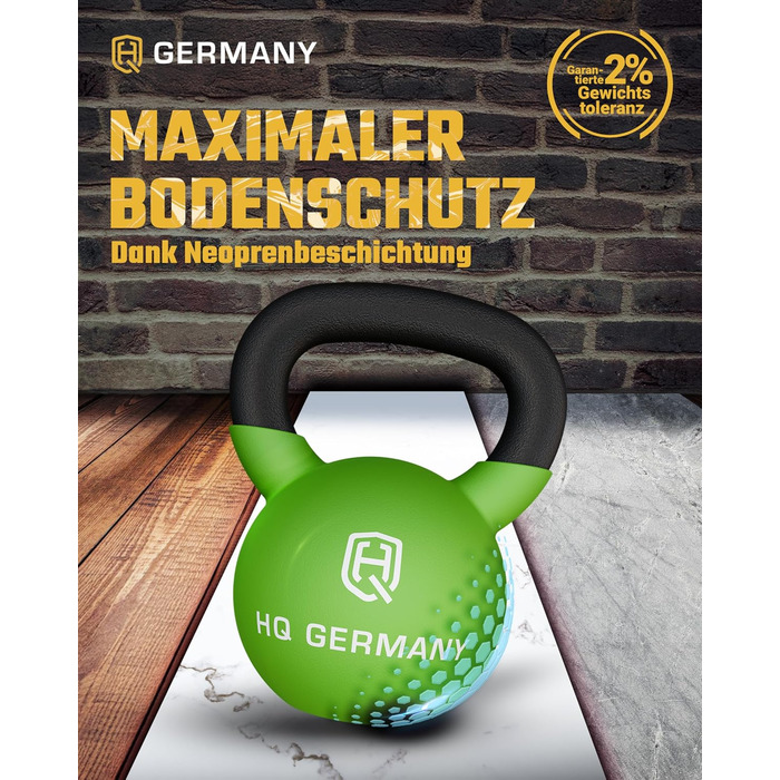 Гіря неопренова HQ Germany (оптимальний захист підлоги) 16 кг (діапазон 2-32 кг)