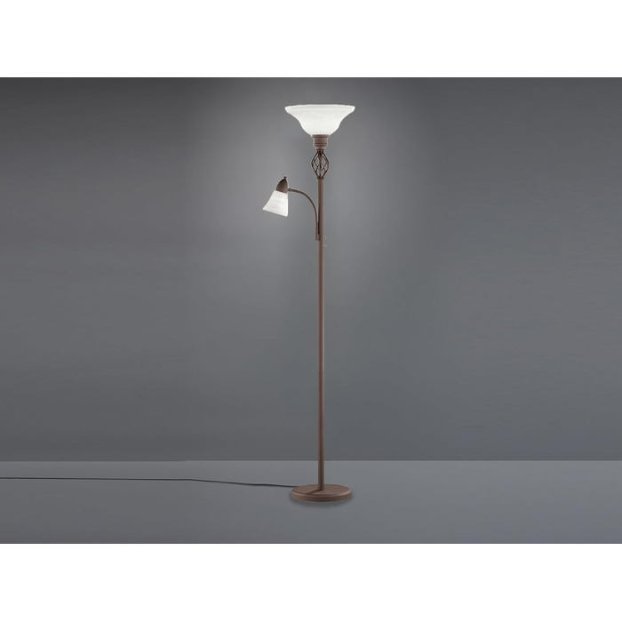 Підлоговий світильник Trio Rustica 4602021-24, LED, метал (колір іржі), з підсвіткою для читання, білий, без лампи ( E27)