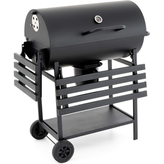 Візок для барбекю вугілля барбекю садовий барбекю коптильня барбекю 4-ножна 62см гриль поверхня відкидна кришка з термометром суці