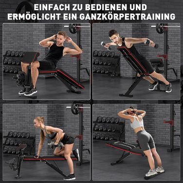 Регульована силова лава, складна силова лава, тренувальна лава 363 кг з подовжувачем для ніг, подушкою для проповідників та подовженим підголівником, багатофункціональне фітнес-обладнання для домашнього використання