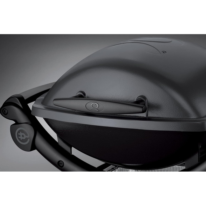 Електрогриль Weber Q1400, 43 x 32 см, темно-сірий (52020079) та преміум-чохол для гриля серії Q100/1000, чорний, 27.9x25.4x23.6 см (7117) комплект