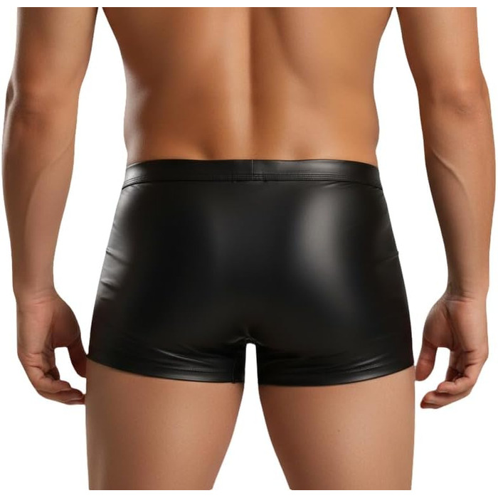 Сексуальні шорти у стилі латексу з блискавкою спереду, чорні/червоні, розмір L