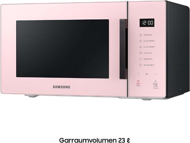 Мікрохвильова піч Samsung Bespoke Solo MS2GT5018AP/EG, 23 л, автоматичні програми для домашнього десерту, швидке розморожування, рожеве