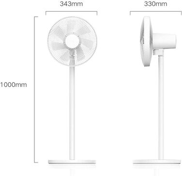 Настільний вентилятор Xiaomi Mi Smart Standing Fan 2 Lite з додатковим підключенням додатку для iOS/Android Mi Home (38 Вт, 38-58