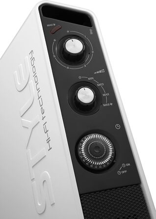 Тонкий вентилятор-обігрівач з потужністю нагріву 2000 Вт, функцією захисту від замерзання та варіантами транспортування, 39Longhi Slim Style HCX 3220 FTS