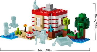 Будинок у джунглях TNT - Іграшка для дітей - Інтерактивний ігровий набір з мініфігурками човна, Стіва, Кріпера та зомбі - Ігровий подарунок для дівчаток та хлопчиків віком від 8 років - 21275