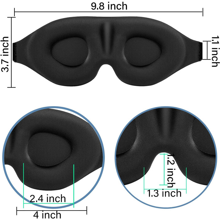 Маска для сну BASTIEK для чоловіків і жінок, 3D контурна чашка, блокує світло, нічна маска для сну увігнутої форми, зручна маска д