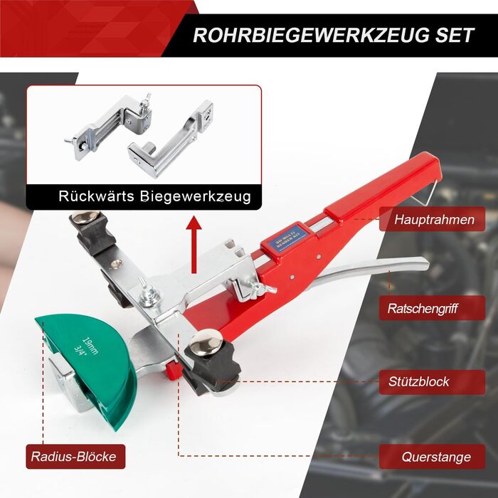 Трубозгинальний верстат для мідних труб і гальмівних магістралей ручний з різаком для труб Зачистка задирок для системи кондиціонування Плоскогубці Інструмент для згинання гальмівних магістралей 1/4'- 7/8 під кутом до 90 градусів