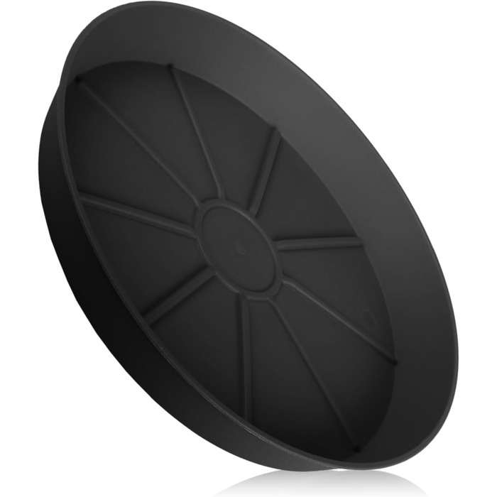 Квітковий горщик Stimo 6 шт. 34 см з блюдцем 30 см, сірий пластиковий горщик для рослин, круглий горщик (антрацит)